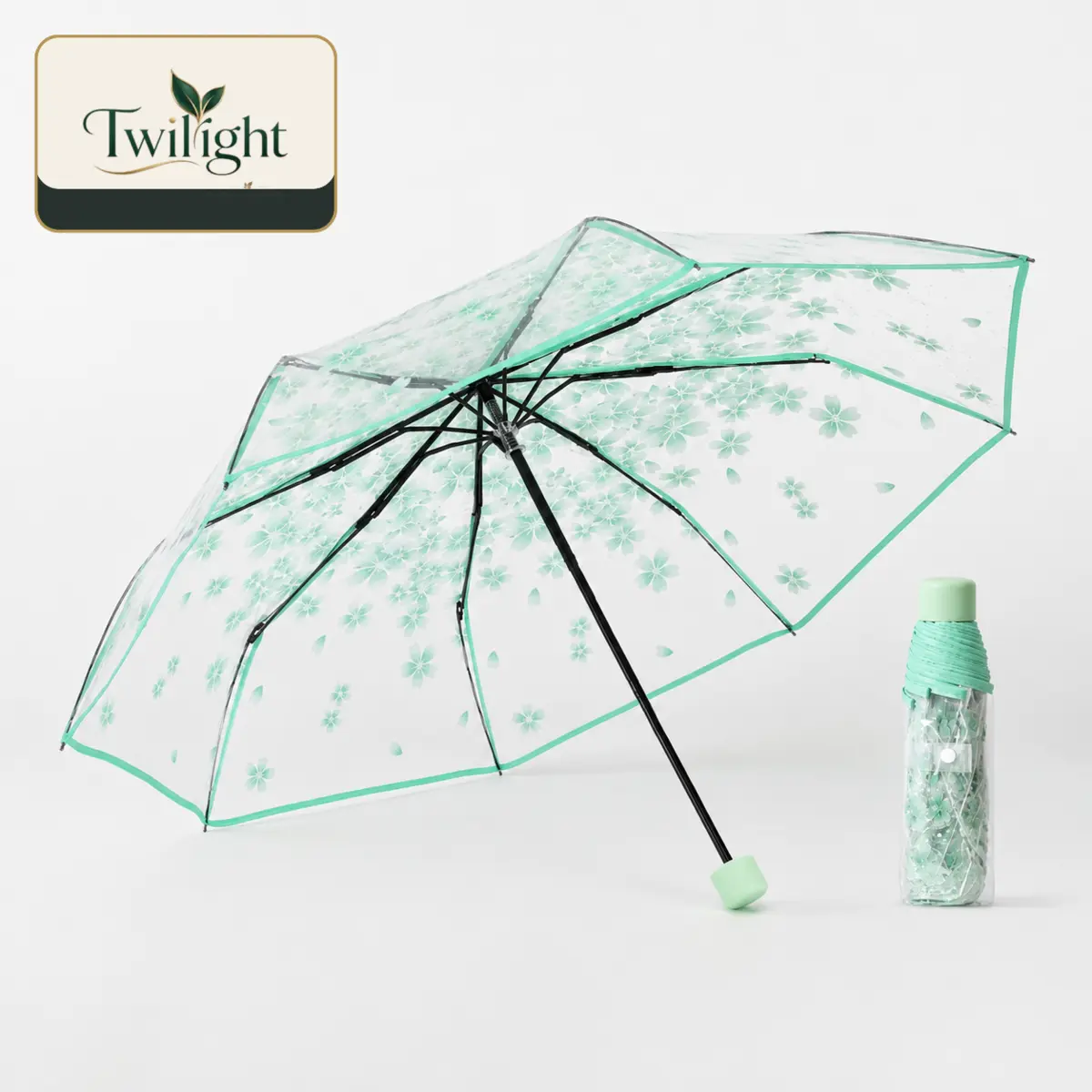 Twilight Transparent Floral Umbrella